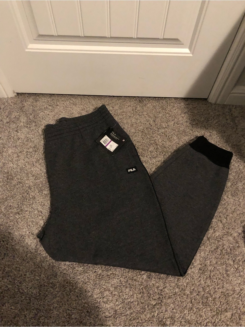Fila Kids Dark Gray Joggers with Black Cuffs